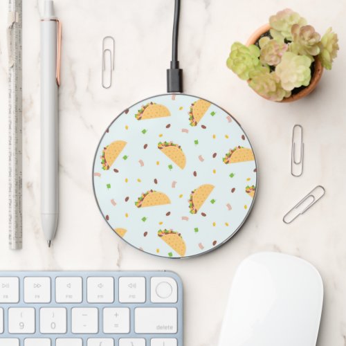 Hungry For Tacos Pattern Wireless Charger