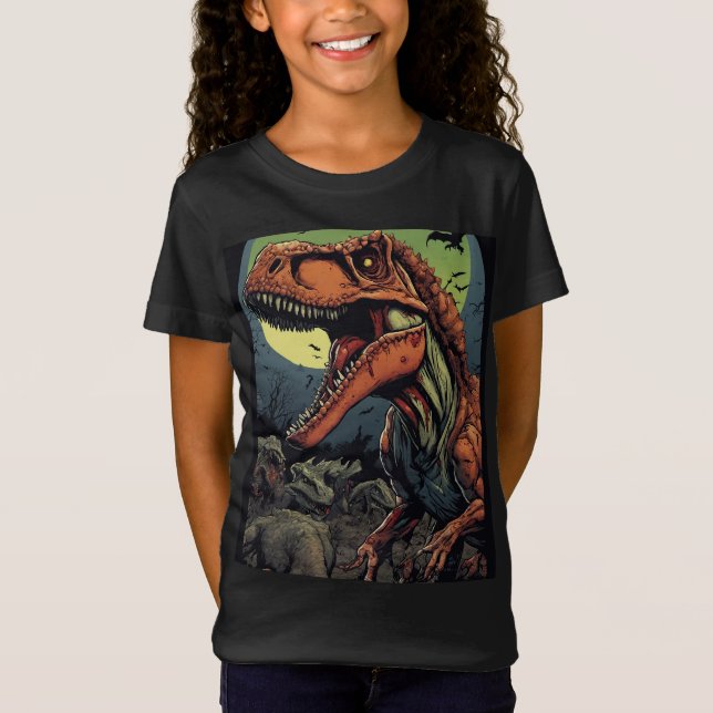 Hungry for Treats: Zombie Dinosaur T-Rex T-Shirt (Front)