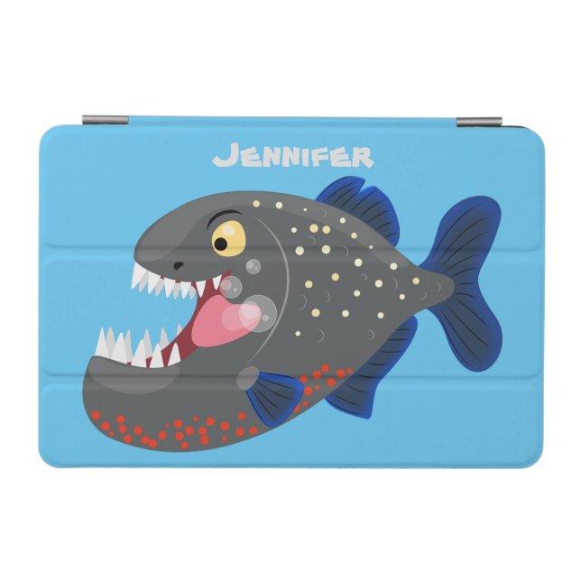 Hungry funny piranha cartoon illustration iPad mini cover (Horizontal)