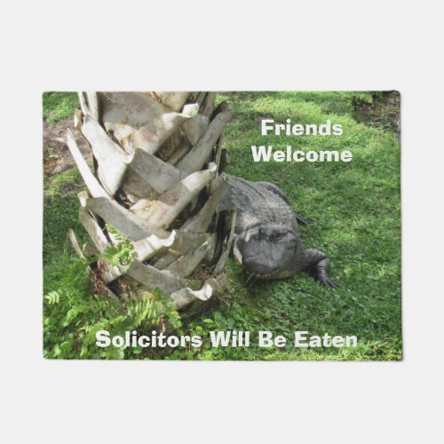 Hungry Gator Doormat _ Friends Welcome 