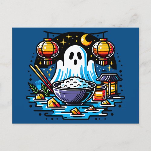 Hungry Ghost Festival Graphic Art Postcard