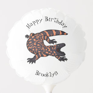 Hungry gila monster lizard cartoon illustration balloon