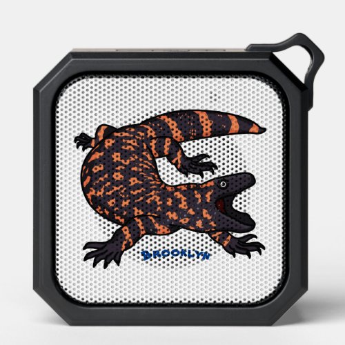Hungry gila monster lizard cartoon illustration bluetooth speaker