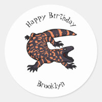 Hungry gila monster lizard cartoon illustration