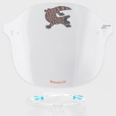 Hungry gila monster lizard cartoon illustration  face shield (Front w/Glasses)