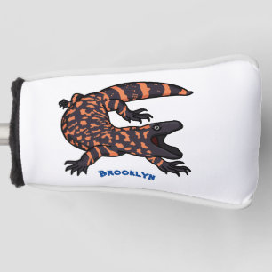 Hungry gila monster lizard cartoon illustration golf head cover