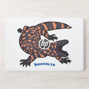 Hungry gila monster lizard cartoon illustration HP laptop skin