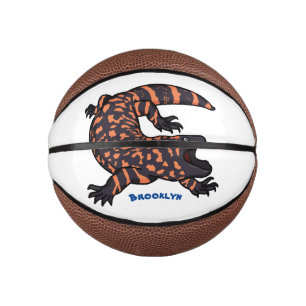 Hungry gila monster lizard cartoon illustration mini basketball