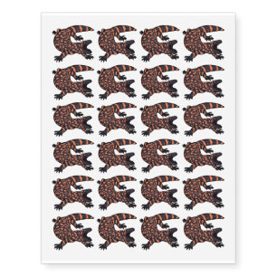 Hungry gila monster lizard cartoon illustration temporary tattoos