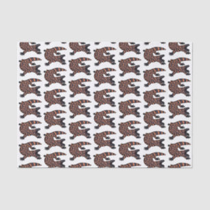 Hungry gila monster lizard cartoon illustration tissue paper