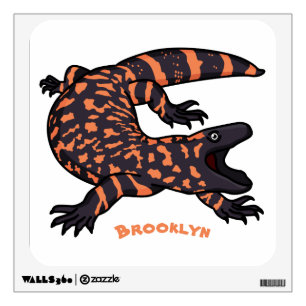 Hungry gila monster lizard cartoon illustration  wall decal