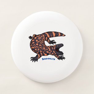 Hungry gila monster lizard cartoon illustration  Wham-O frisbee