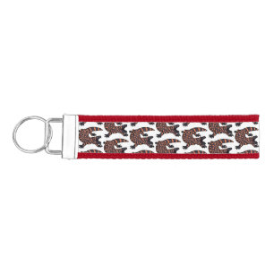 Hungry gila monster lizard cartoon illustration  wrist keychain