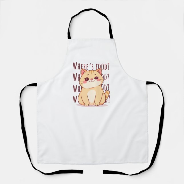 Hungry Ginger Cat  Apron (Front)