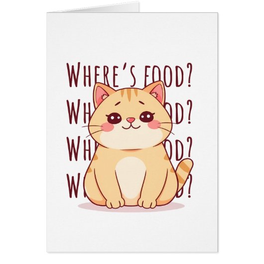 Hungry Ginger Cat  Cards (Front)