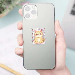 Hungry Ginger Cat  Sticker