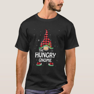 Hungry Gnome Buffalo Plaid Matching Family Christm T-Shirt
