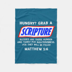 Hungry_ Grab A Scripture Bible Verse Famous Funny  Fleece Blanket