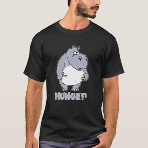Hungry Hippo Chubby Rhino Big Belly Hunger Overwei T_Shirt