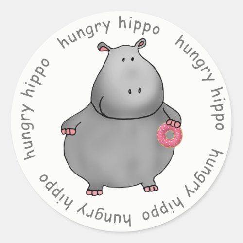 Hungry Hippo Classic Round Sticker