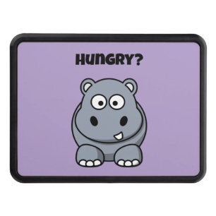 Hungry Hippo Funny Kids Hippopotamus Cartoon Hitch Cover