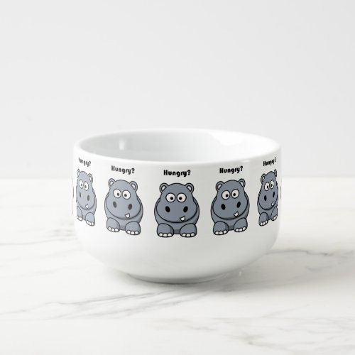 Hungry Hippo Funny Kids Hippopotamus Cartoon Soup Mug