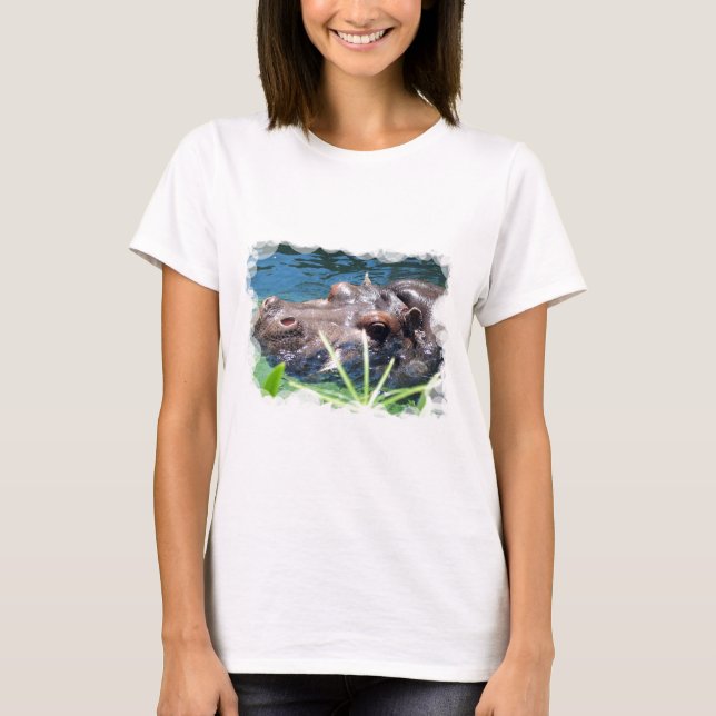 Hungry Hippo Ladies Fitted T-Shirt (Front)