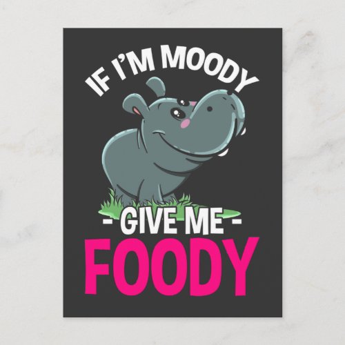 Hungry Hippo Moody Woman Food Lover Postcard