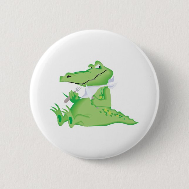 hungry hungry alligator pinback button (Front)