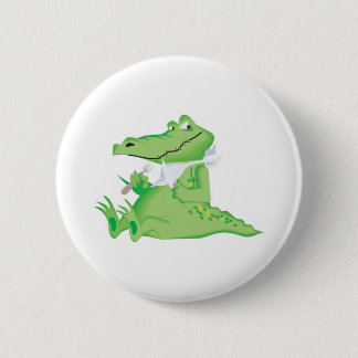 hungry hungry alligator pinback button