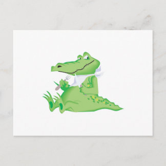 hungry hungry alligator postcard
