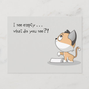 Hungry Kitty: I See Empty Postcard