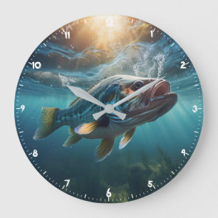 Hungry Large Mouth Black Bass On The Hunt Clock