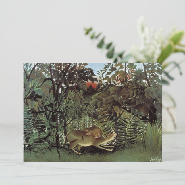 Hungry Lion by Henri Rousseau, Vintage Wild Animal (Standing Front)