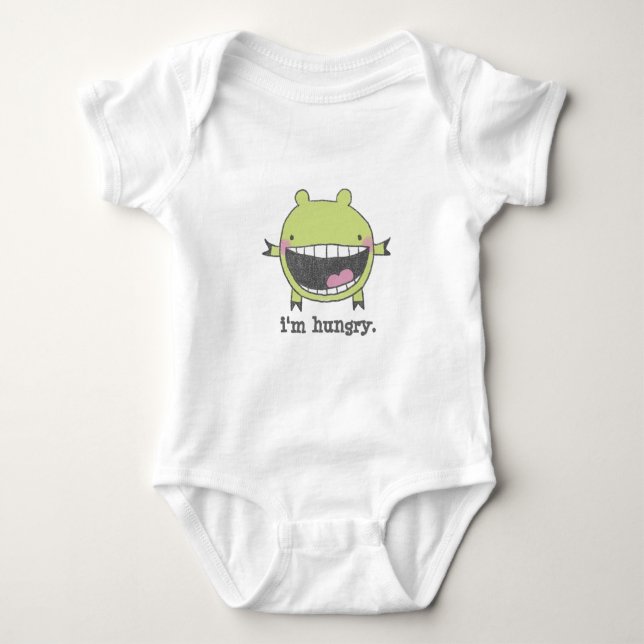 Hungry Monster Baby Bodysuit (Front)