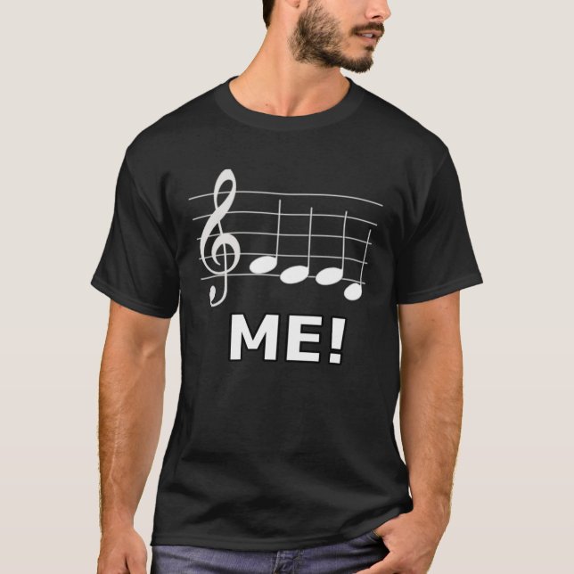 Hungry Musician Feed Me Music Notes T-Shirt (Front)