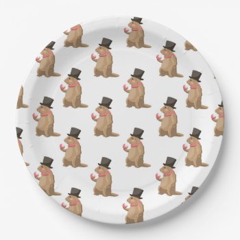 Hungry Phil Groundhog Day Party Paper Plates by ZazzleHolidays at Zazzle