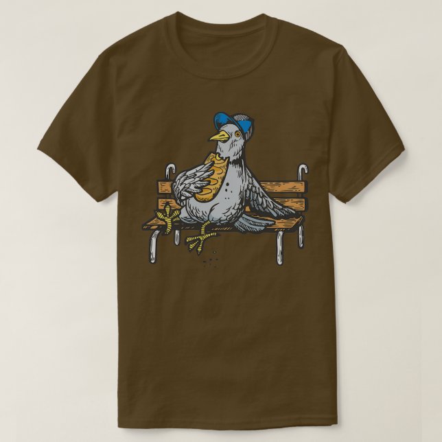Hungry Pigeon funny gifts for pigeon lovers T-Shirt (Design Front)