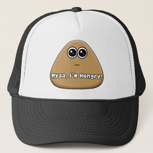 Hungry Pou logo with text - Hat (Front)
