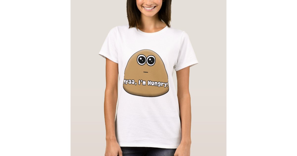 Hungry Pou logo with text - T-Shirt