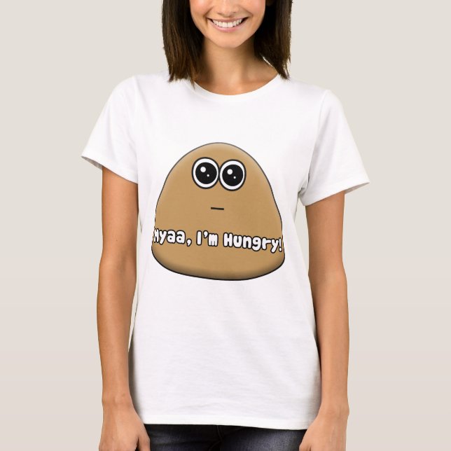 Hungry Pou logo with text - T-Shirt (Front)