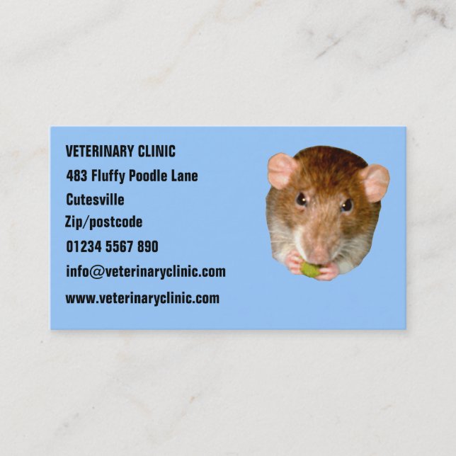 Hungry Rat Customizable Business Card (Front)