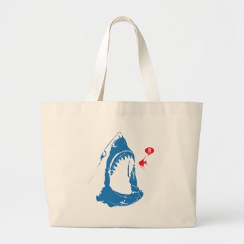 Hungry Shark Large Tote Bag by brev87 at Zazzle