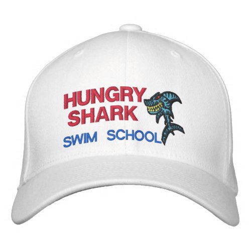 Hungry Shark Swim school Embroidered Baseball Cap