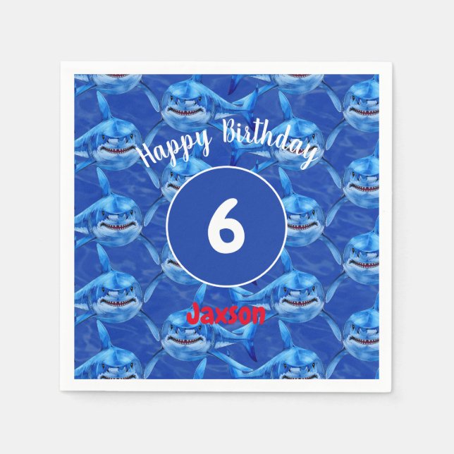 Hungry Sharks  Napkins (Front)