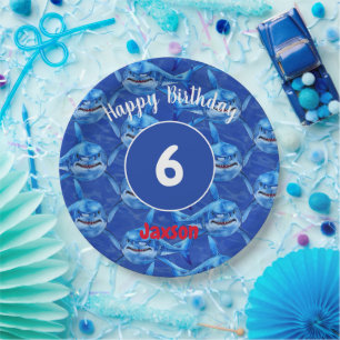 Hungry Sharks  Paper Plates