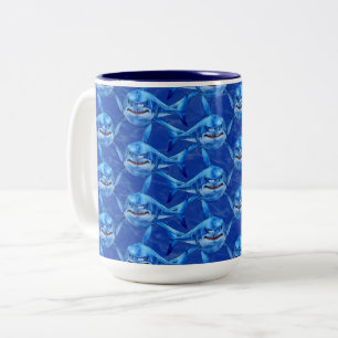 Hungry Sharks Two-Tone Coffee Mug