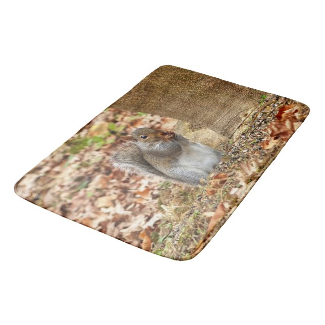 Hungry Squirrel Bath Mat (Angled)