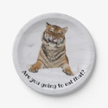 Hungry Tiger Are You Going To Eat That? Paper Plates at Zazzle
