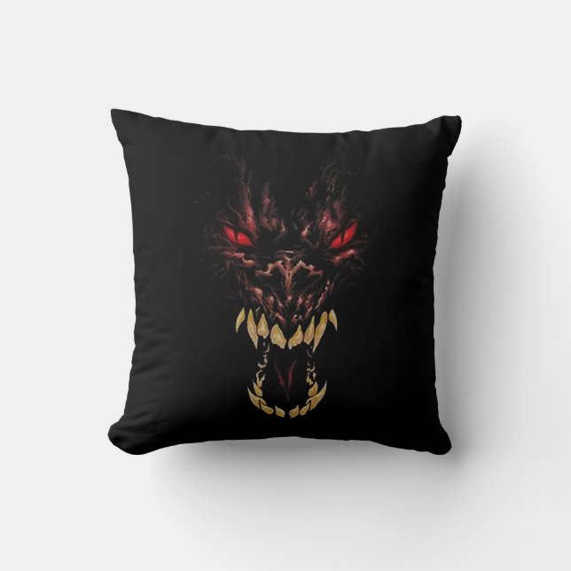 Hungry Werewolf Throw Pillow (Front)